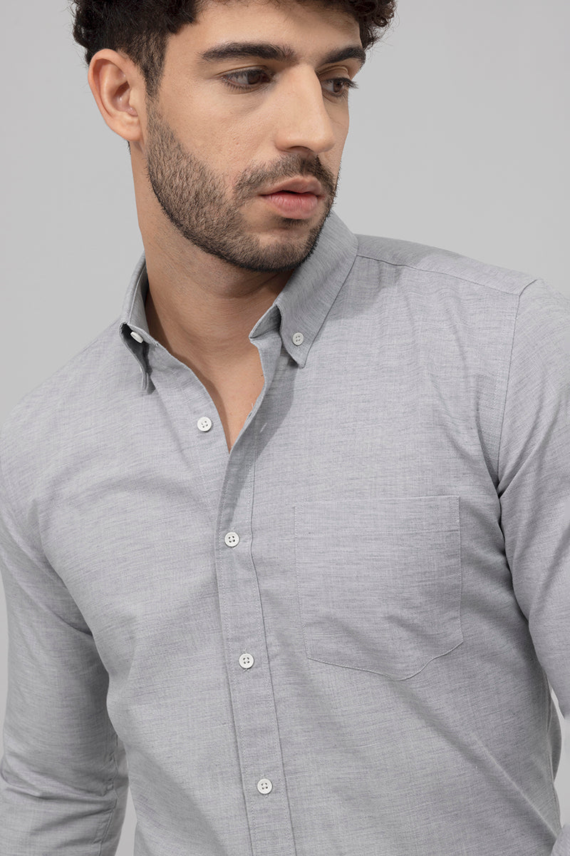 Buy Men's Sprauncy Elephant Grey Linen Shirt Online | SNITCH