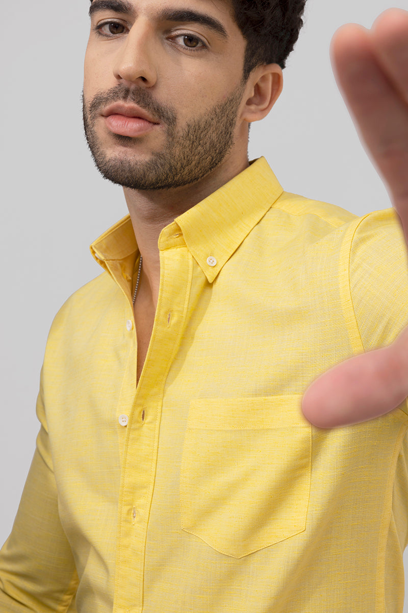 Sprauncy Yellow Linen Shirt