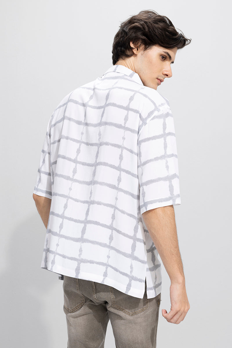 Faded Square White Oversized Shirt