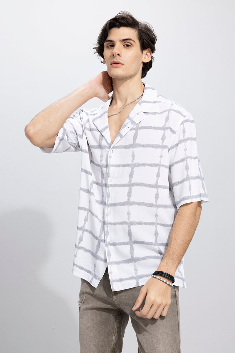 Faded Square White Oversized Shirt