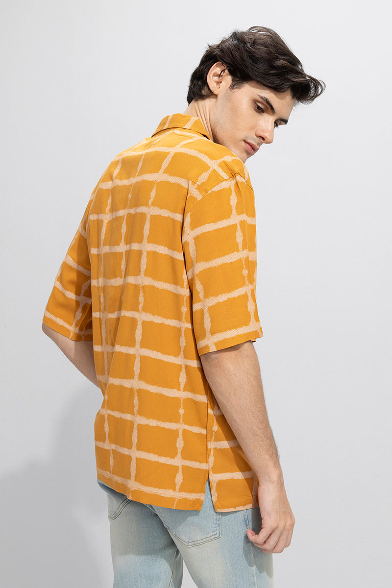 Faded Square Yellow Oversized Shirt