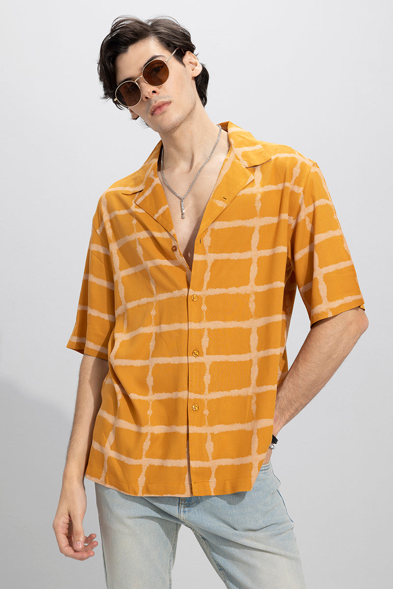 Faded Square Yellow Oversized Shirt