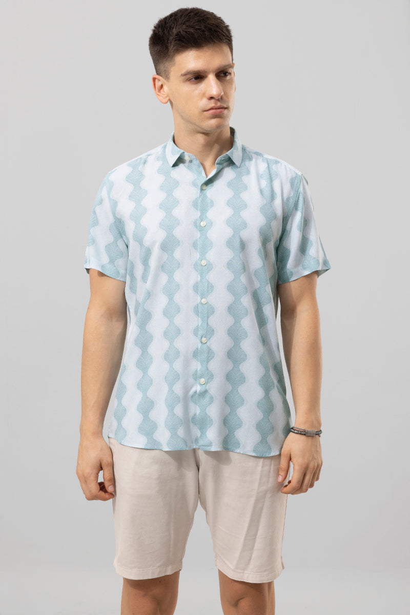 Buy Men's Flowing Zig Zag Blue Shirt Online | SNITCH
