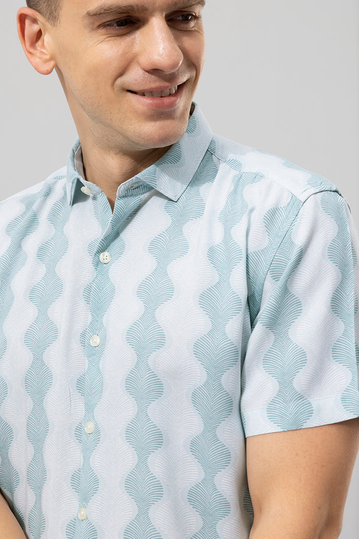 Flowing Zig Zag Blue Shirt