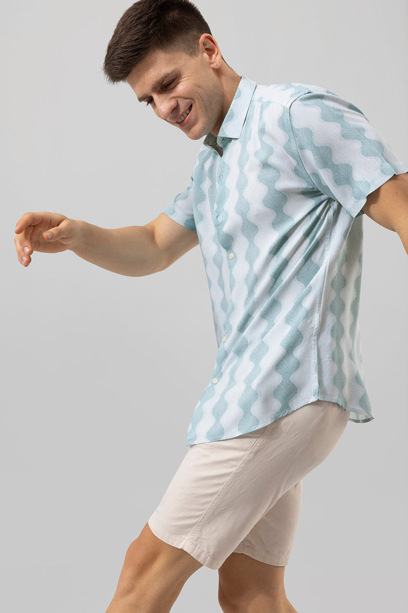 Flowing Zig Zag Blue Shirt