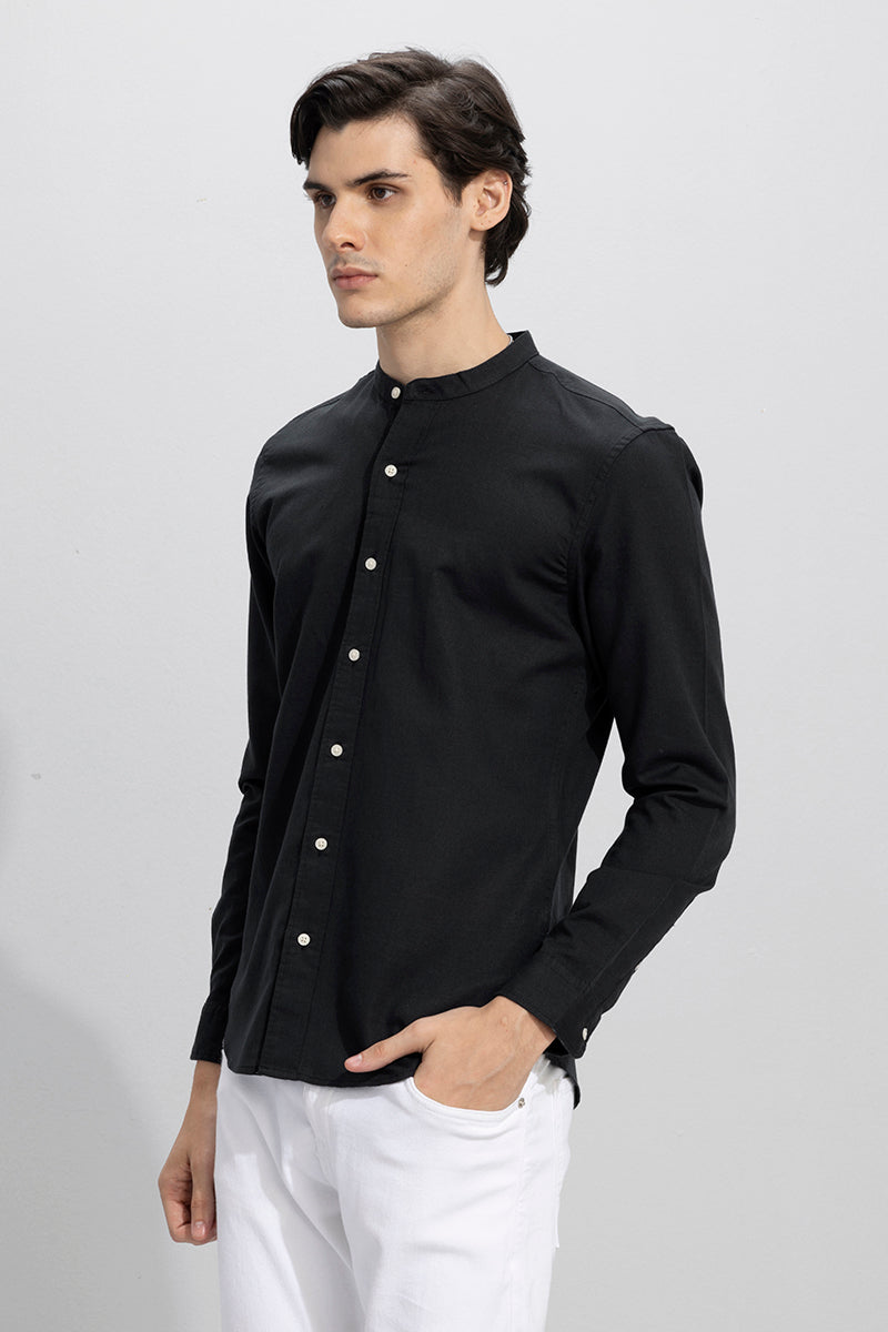 Fang Linen Black Shirt