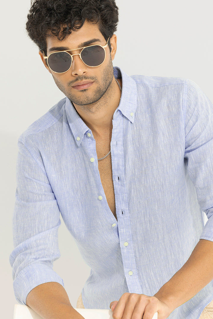 Buoyant Blue Linen Shirt