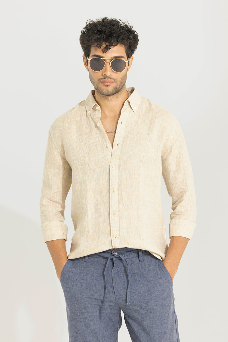 Buoyant Beige Linen Shirt