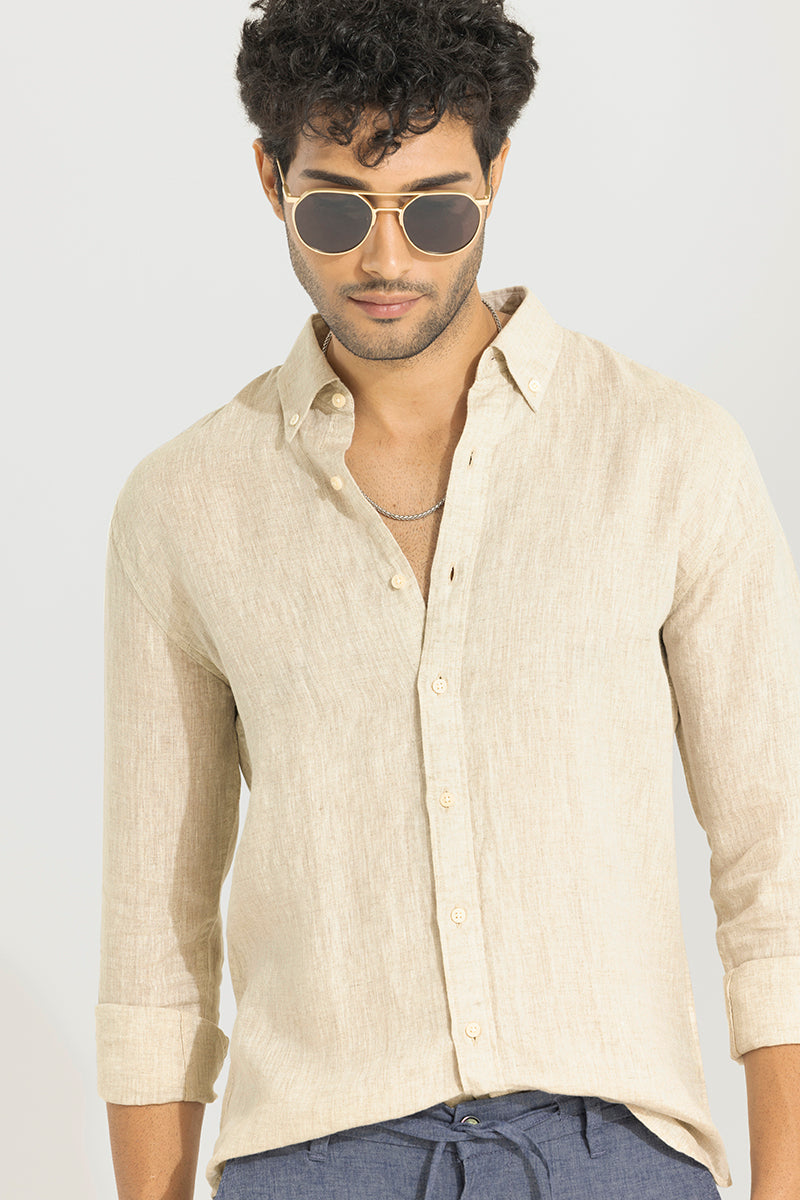 Buoyant Beige Linen Shirt