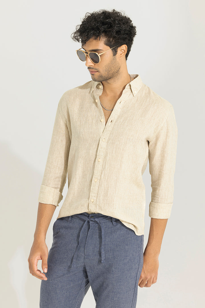 Buoyant Beige Linen Shirt