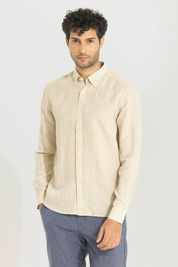 Buoyant Beige Linen Shirt