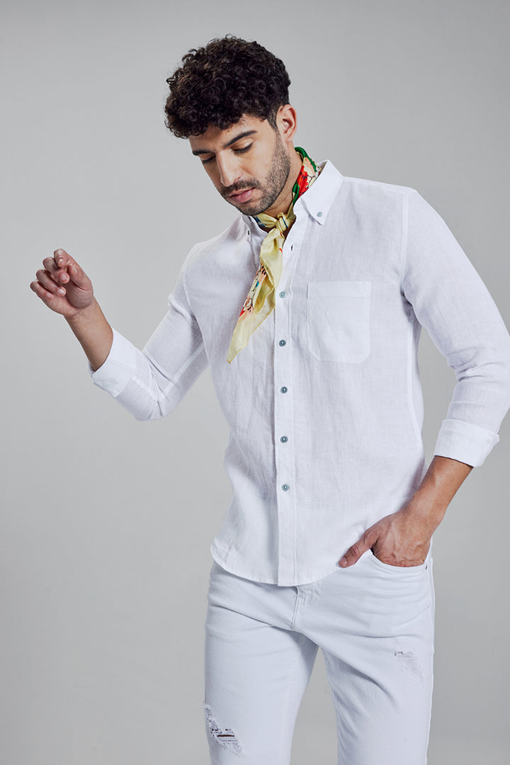 Mould Linen White Shirt