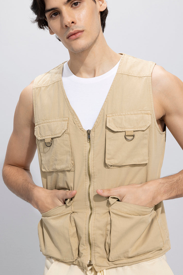 Hawker Beige Multipocket Gilet