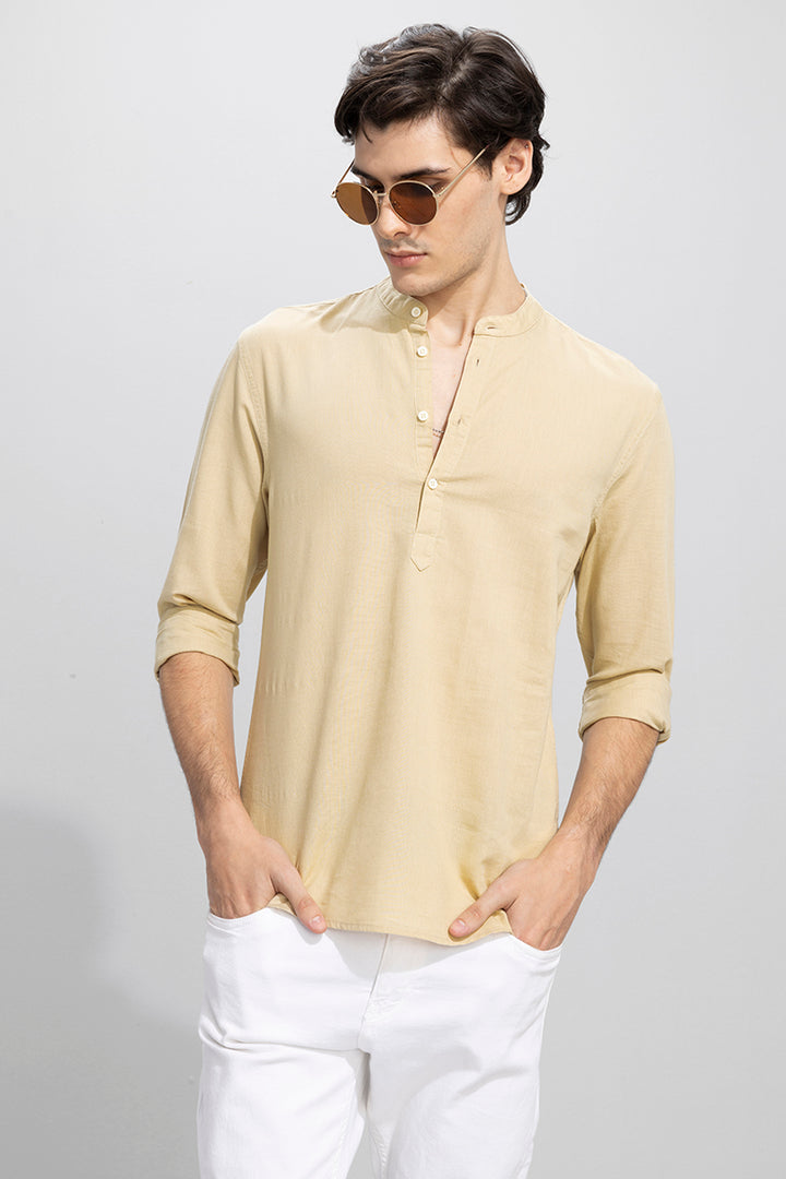 Indo Blue Linen Kurta