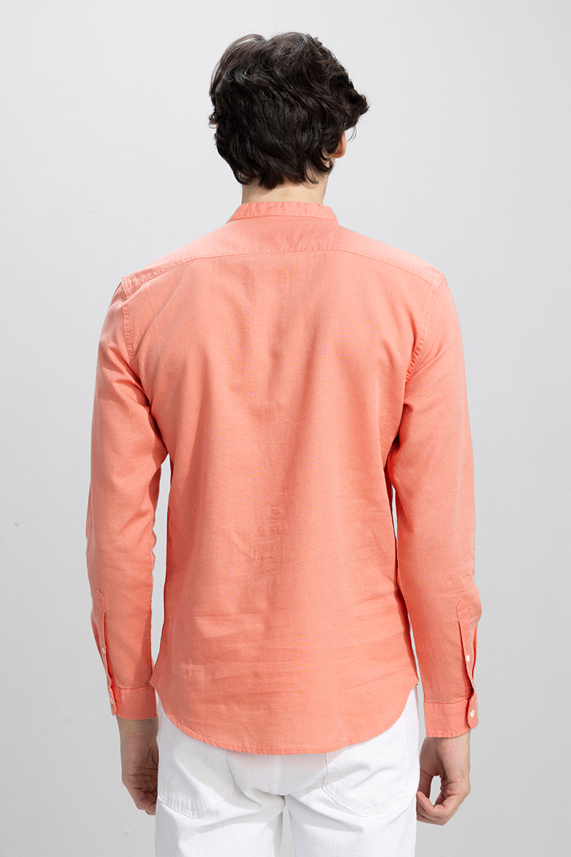 Indo Orange Linen Kurta