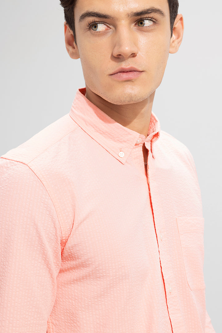 Bubble Seer Sucker Pink Shirt