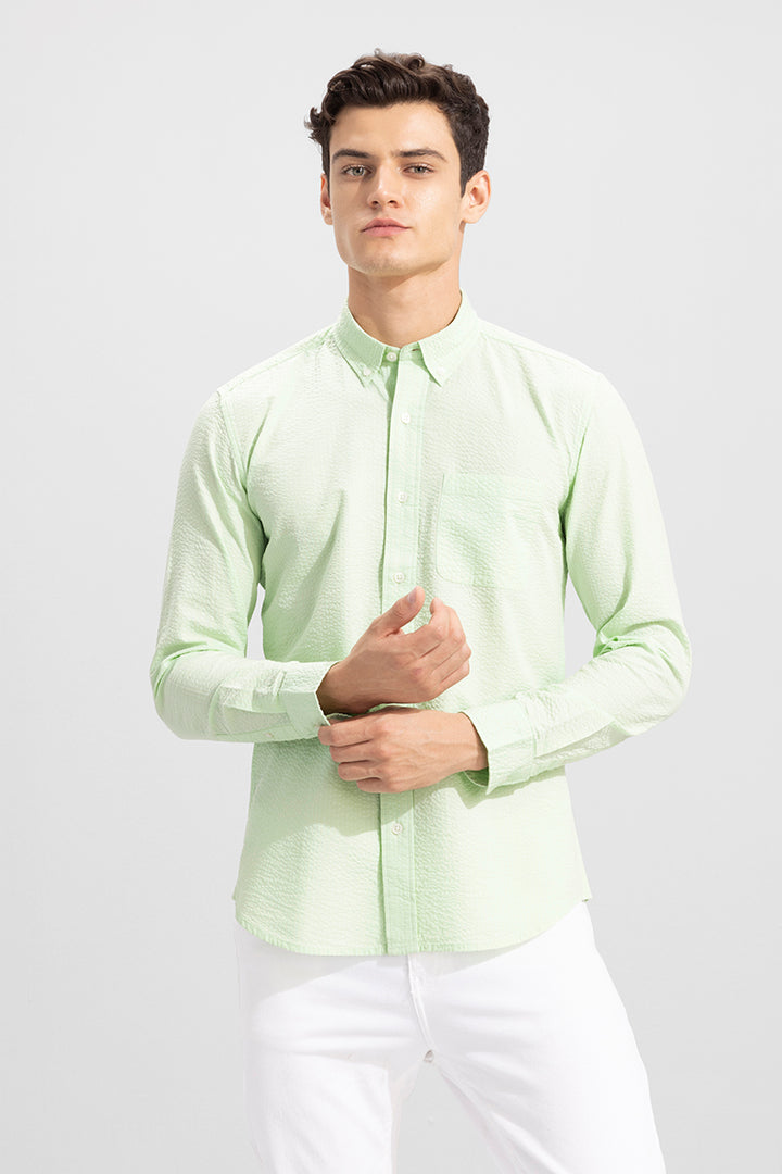 Bubble Seer Sucker Mint Green Shirt