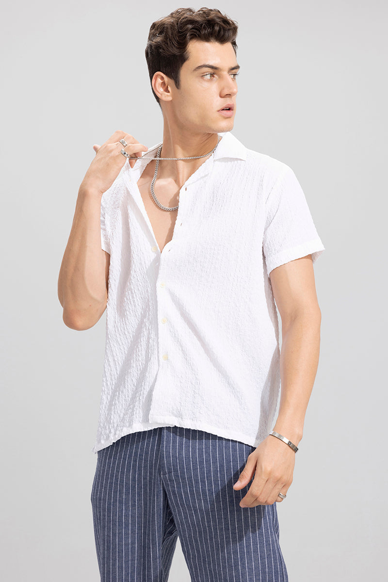 Buy Men's Absolute Seer Sucker White Shirt Online | SNITCH