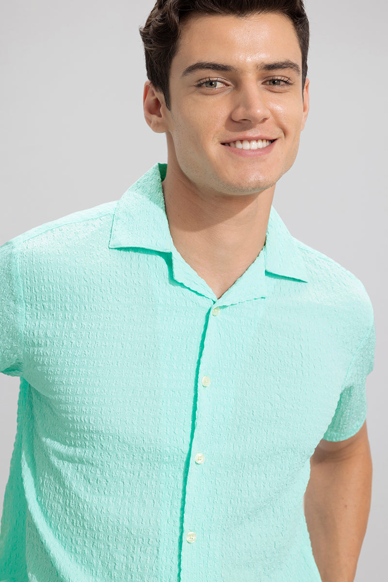 Absolute Seer Sucker Aqua Green Shirt