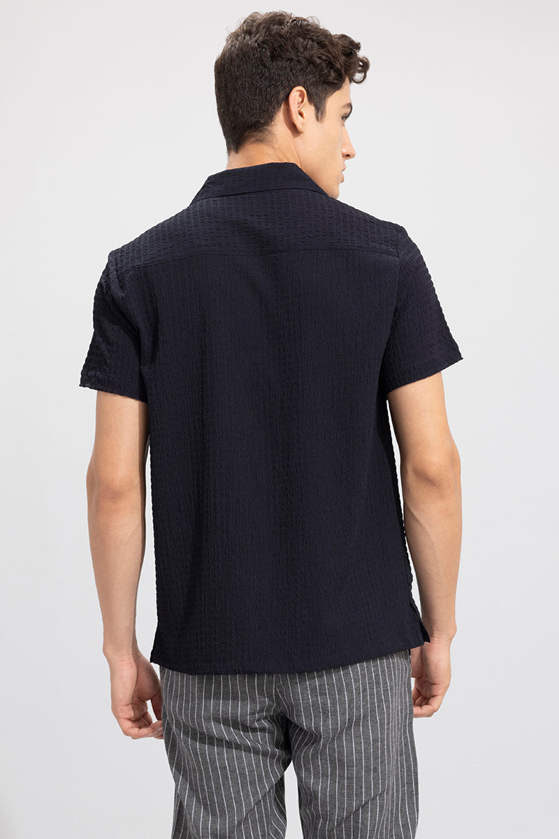 Buy Men's Absolute Seer Sucker Navy Shirt Online | SNITCH