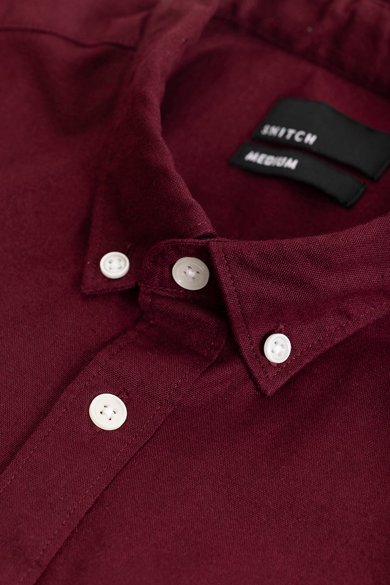 Ivory Embrace Maroon Oxford Shirt