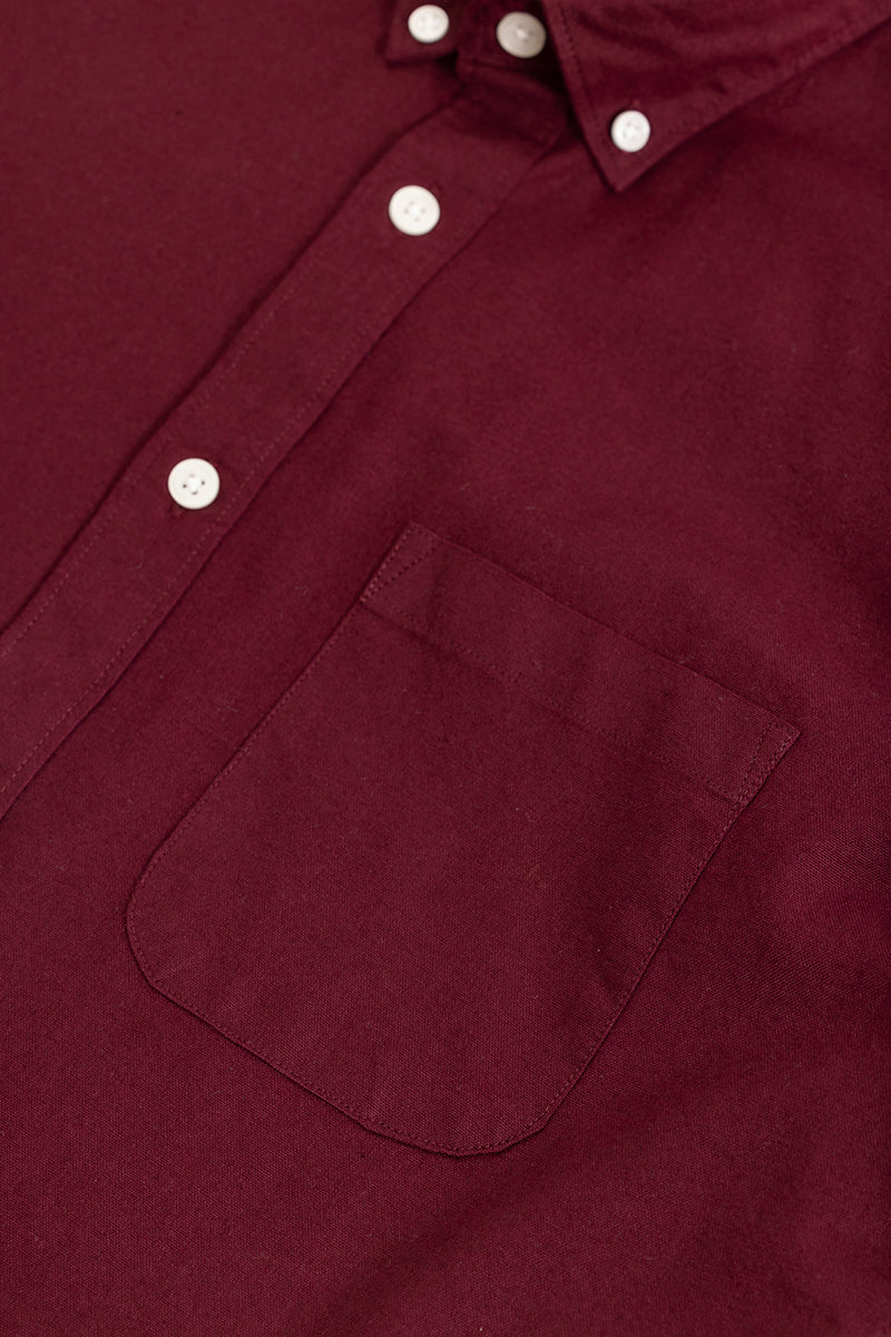 Ivory Embrace Maroon Oxford Shirt