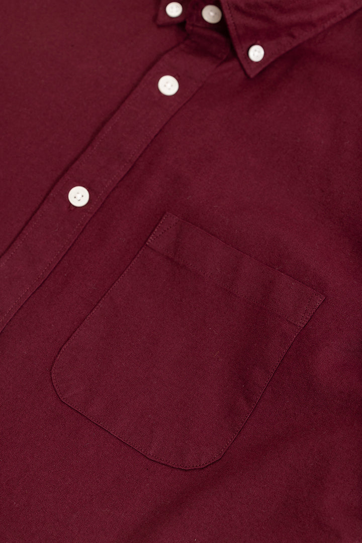 Buy Men's Ivory Embrace Maroon Oxford Shirt Online | SNITCH