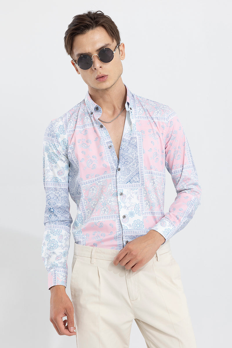 Buy Men's Banquet Paisley Pink Shirt Online | SNITCH