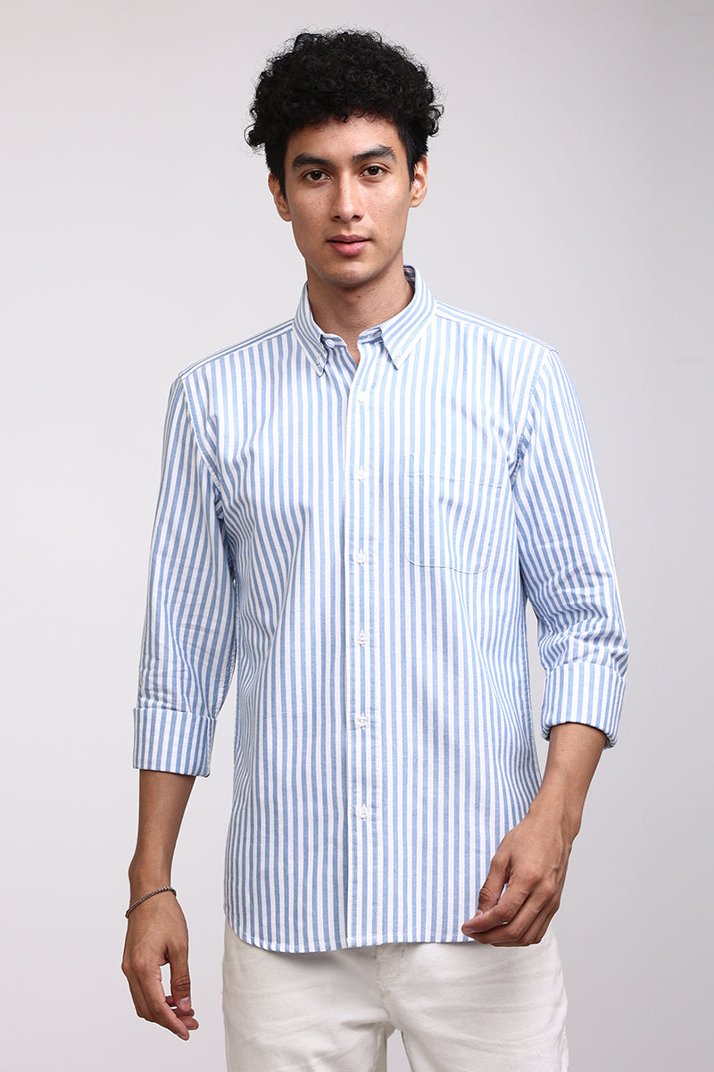 Basic Stripe Blue Shirt