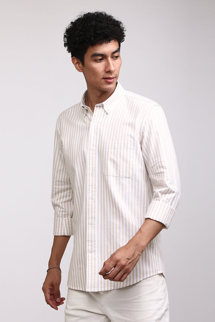 Basic Stripe Beige Shirt