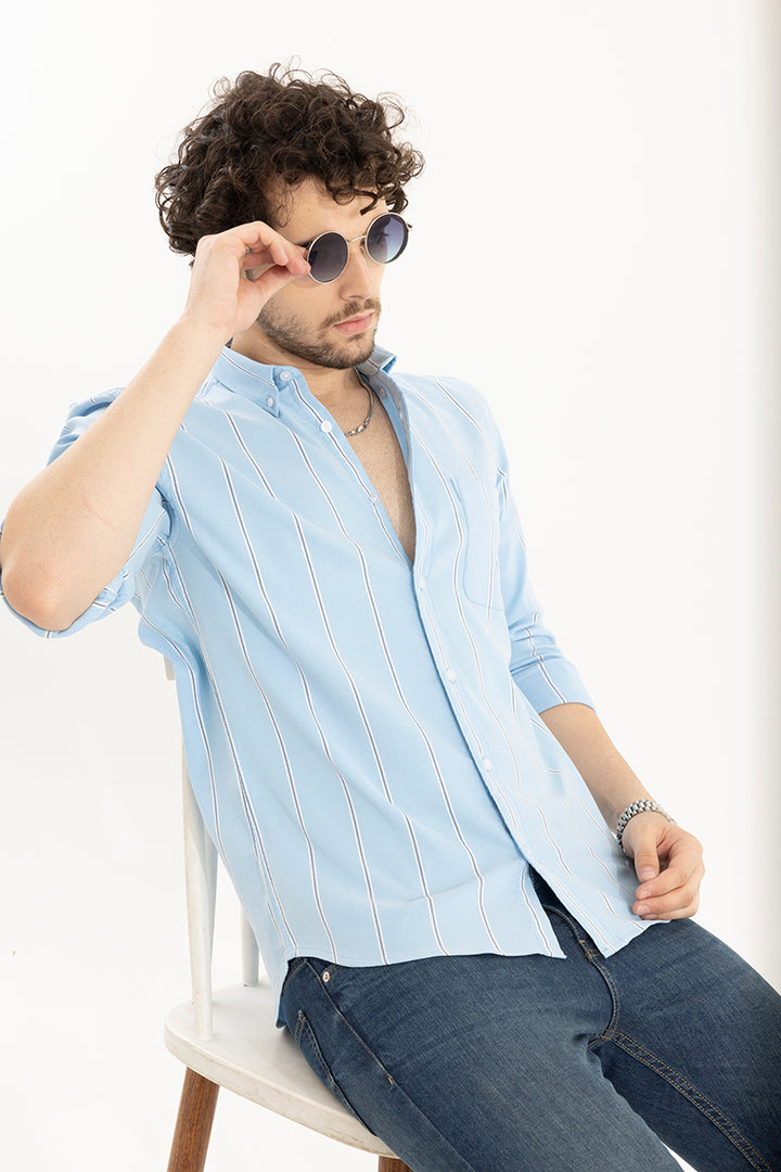 Stick Stripe Blue Shirt