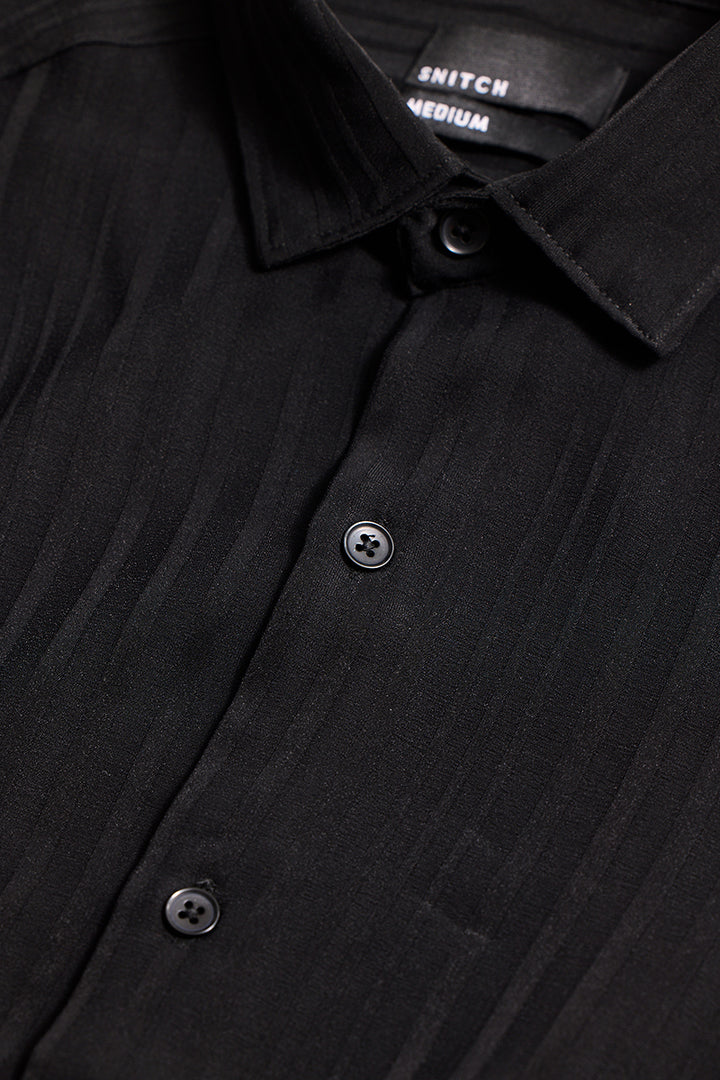 Strato Black Textured Shirt