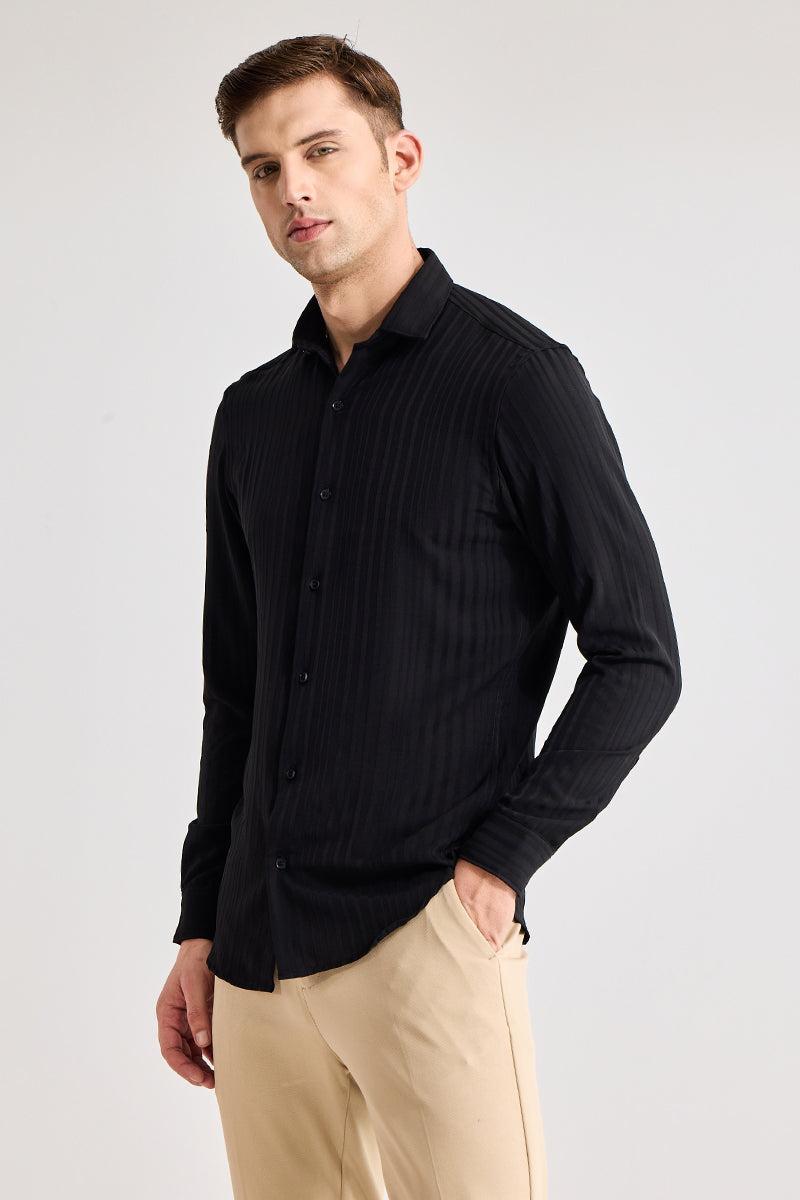 Strato Black Textured Shirt