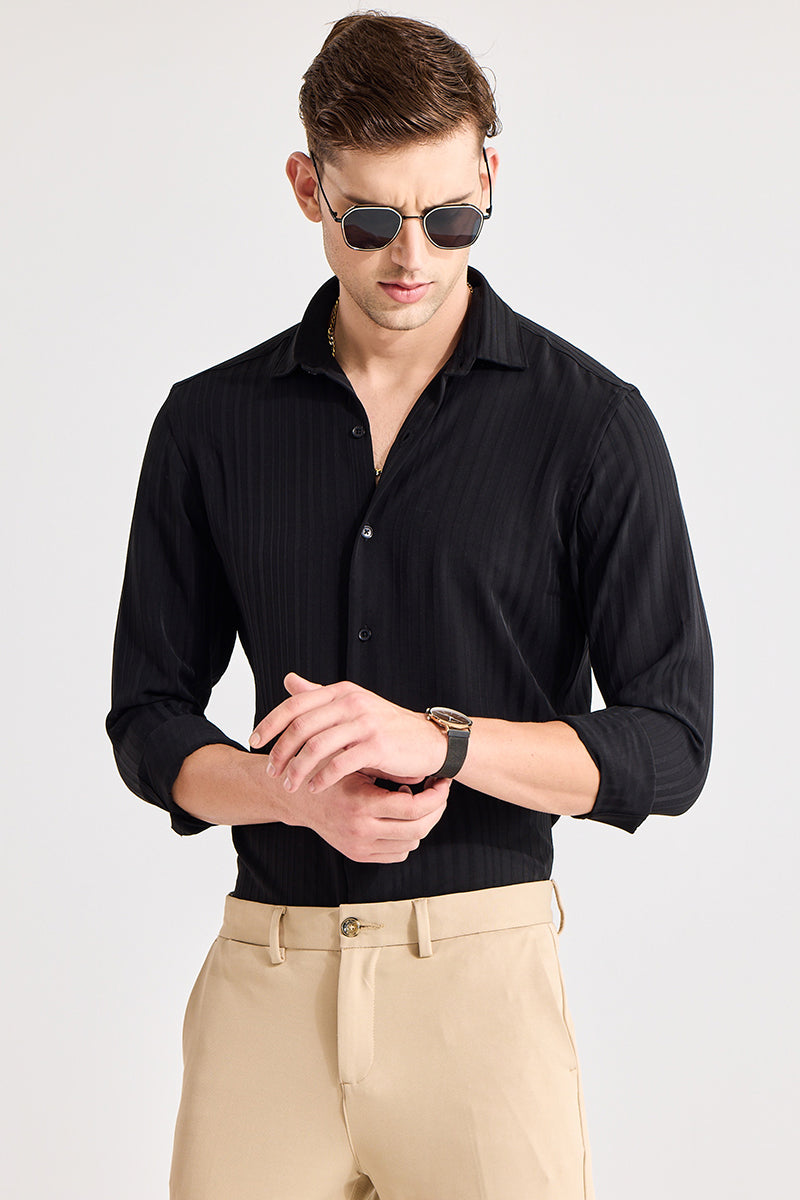 Strato Black Textured Shirt