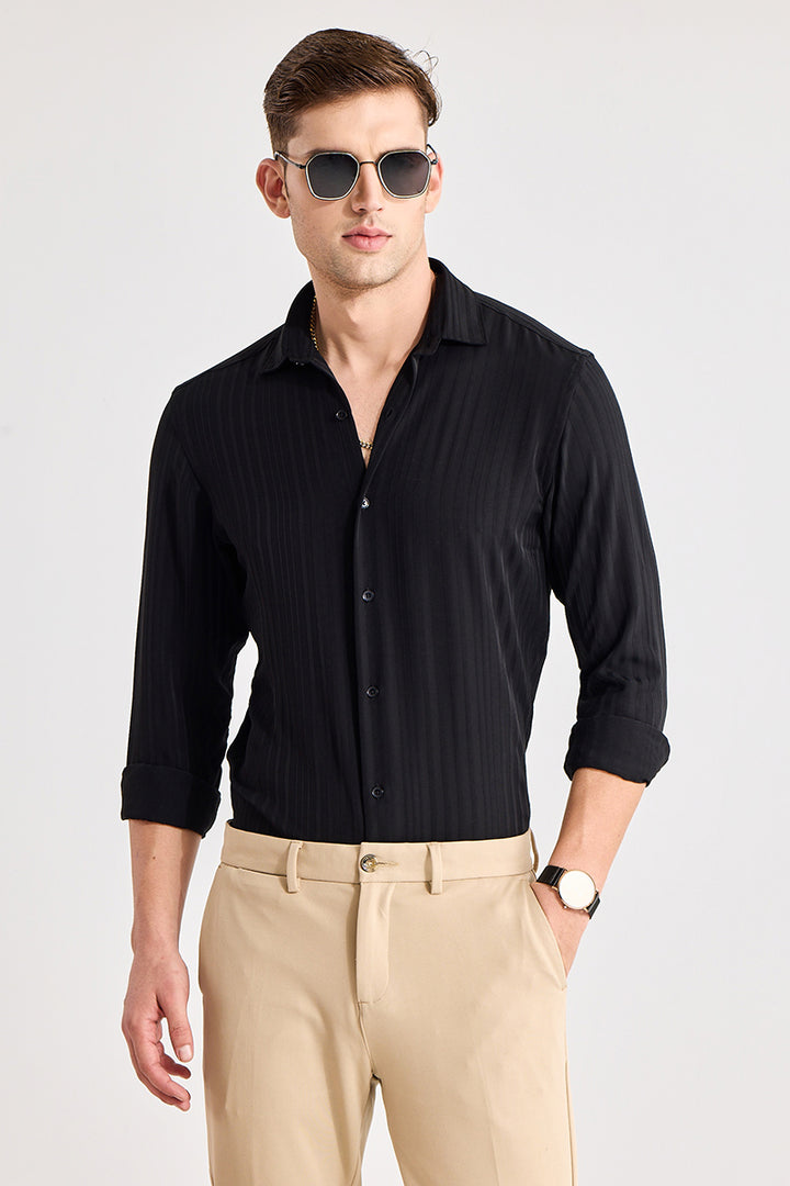 Strato Black Textured Shirt