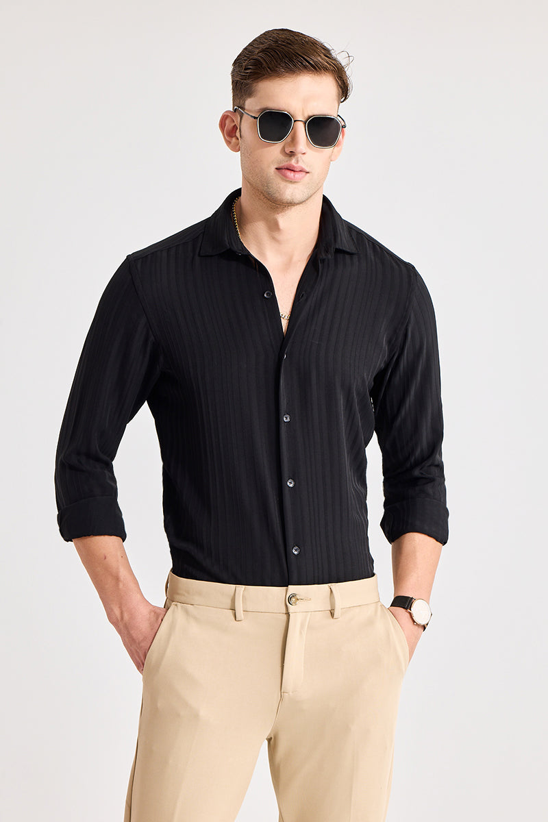 Strato Black Textured Shirt