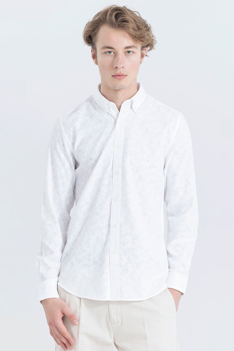 Modern Art White Jacquard Shirt