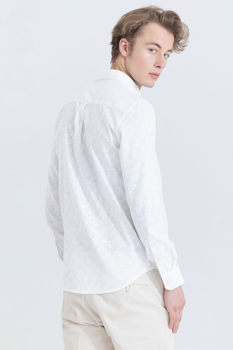 Modern Art White Jacquard Shirt