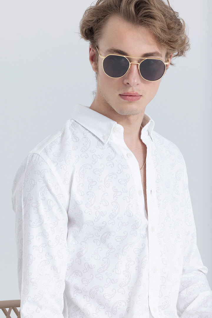 Modern Art White Jacquard Shirt