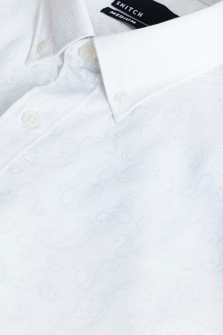 Modern Art White Jacquard Shirt