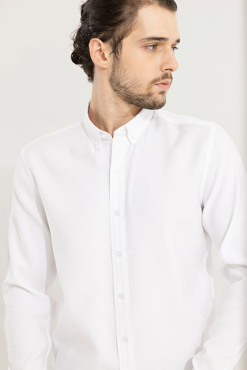 Buy Men's Crape Cotton White Shirt Online | SNITCH