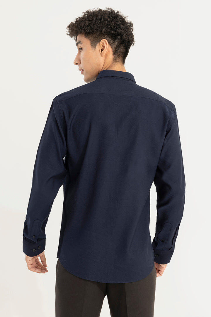 Crape Cotton Navy Shirt