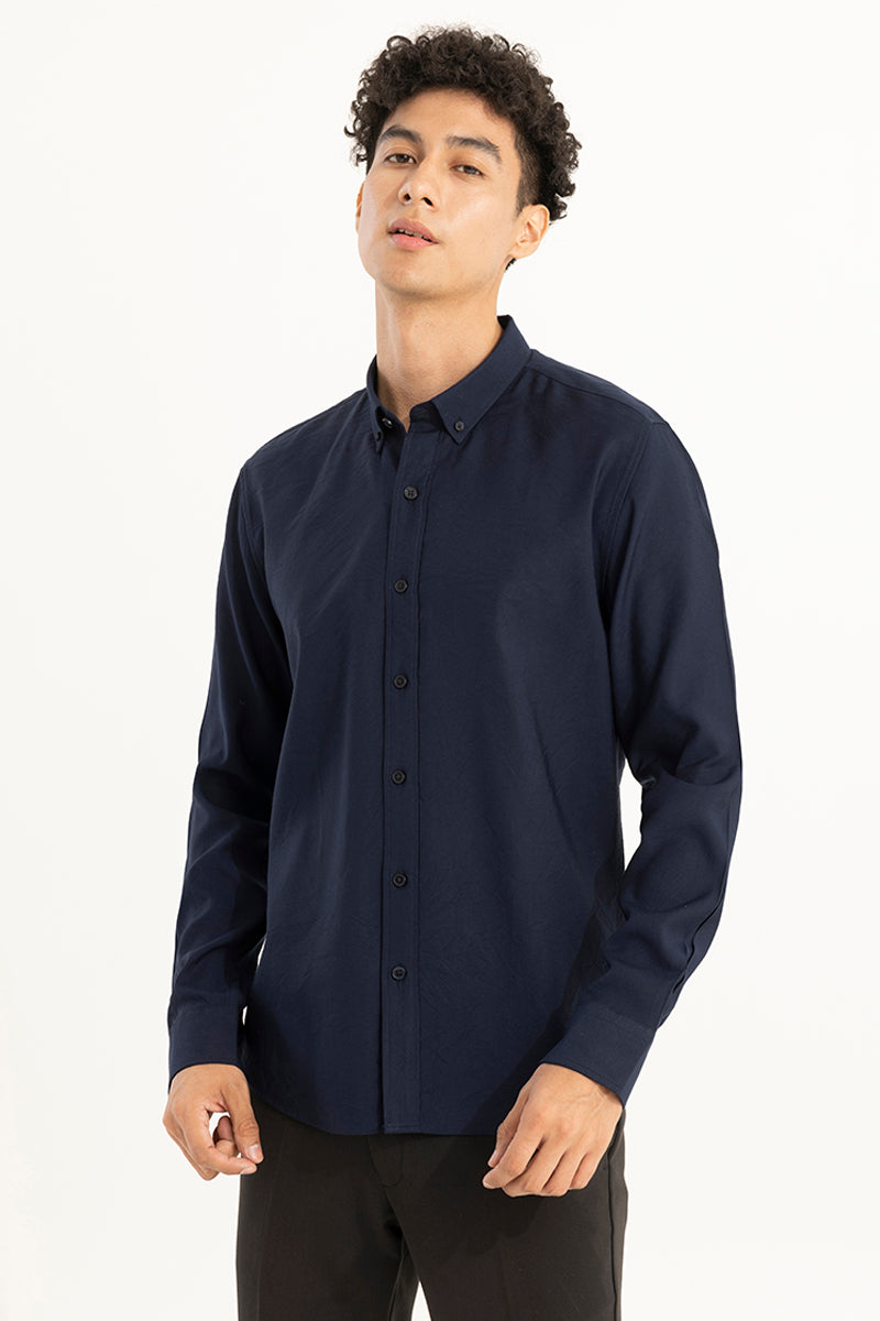 Crape Cotton Navy Shirt