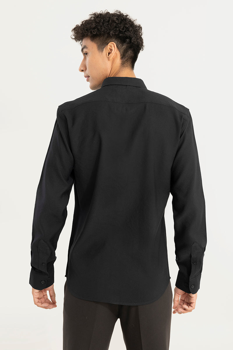 Crape Cotton Black Shirt