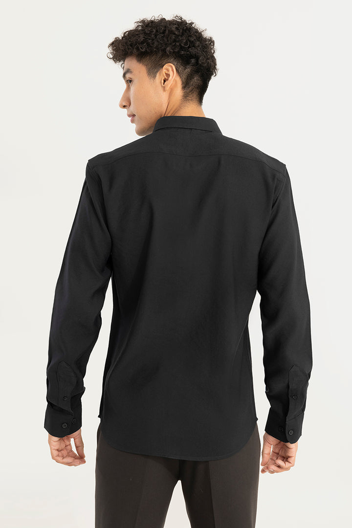 Crape Cotton Black Shirt