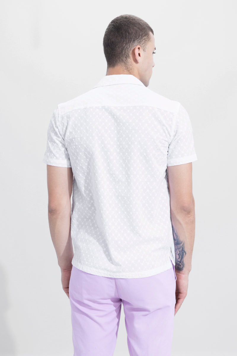 Stick Waver White Embroidery Shirt