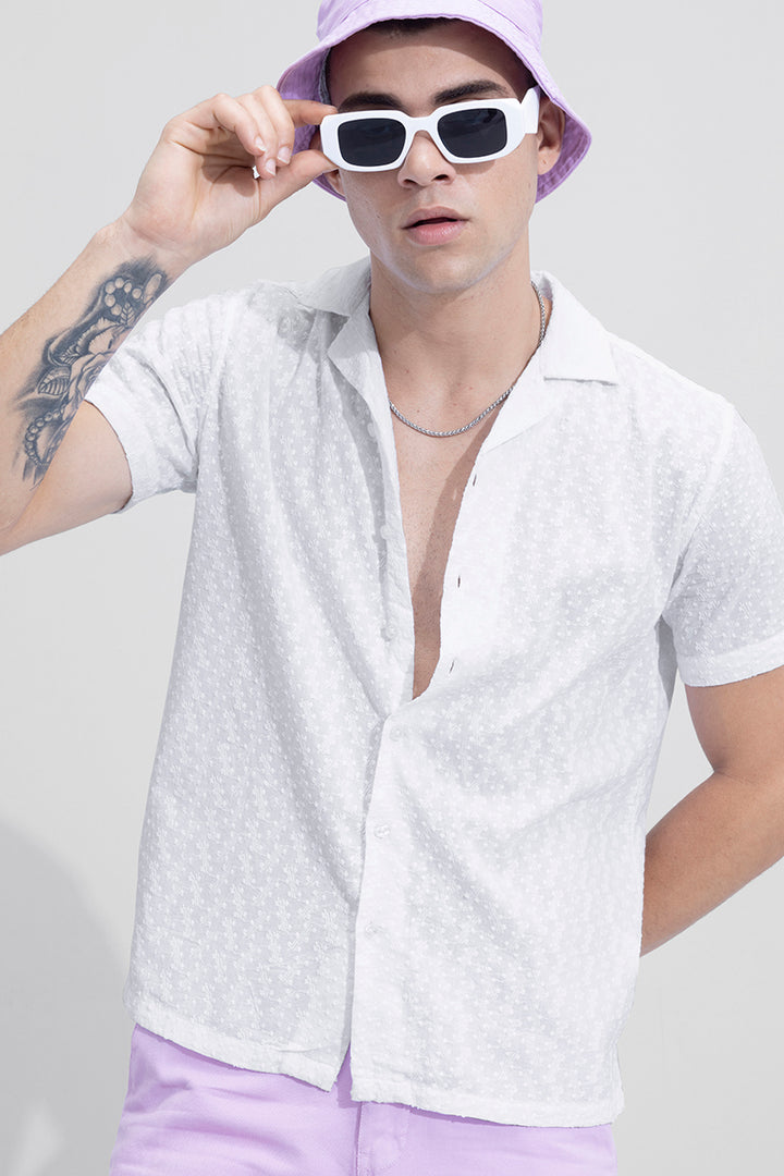 Sterling Wave White Embroidery Shirt