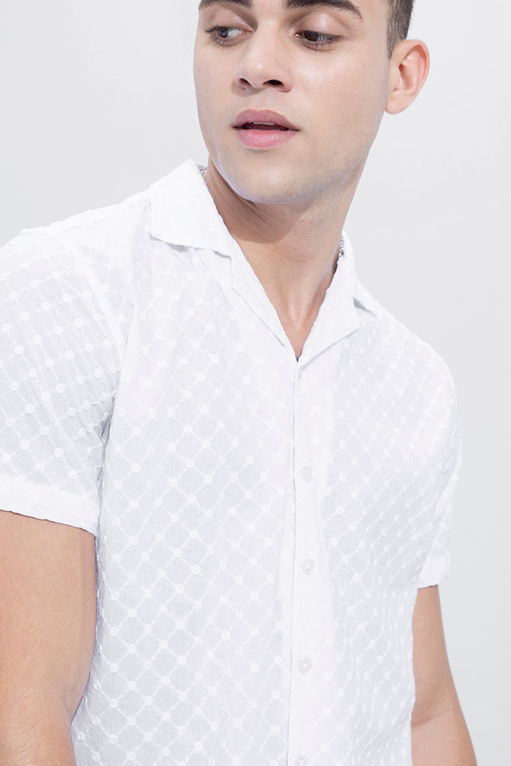 Fuse Dot White Embroidery Shirt