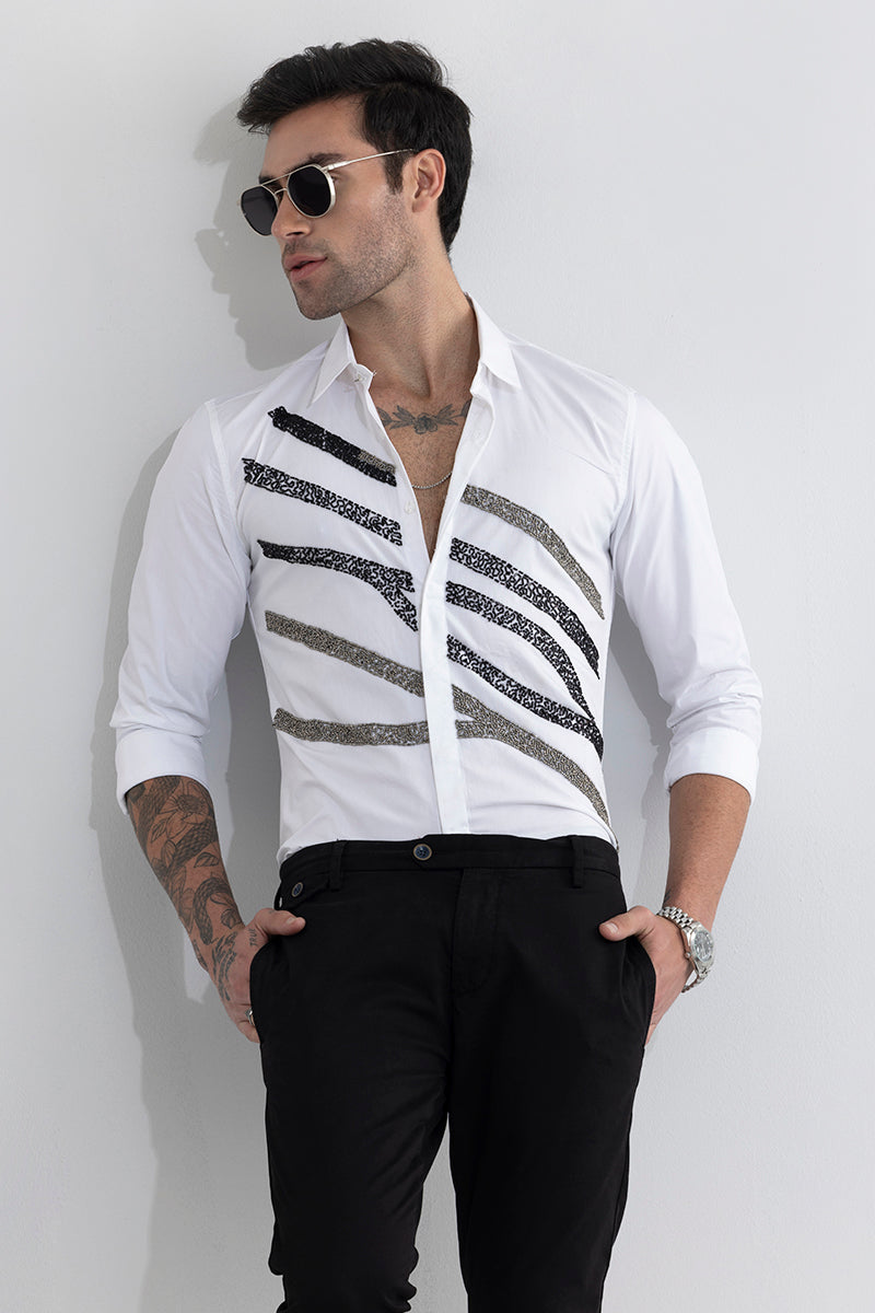 Trailing Line White Shirt