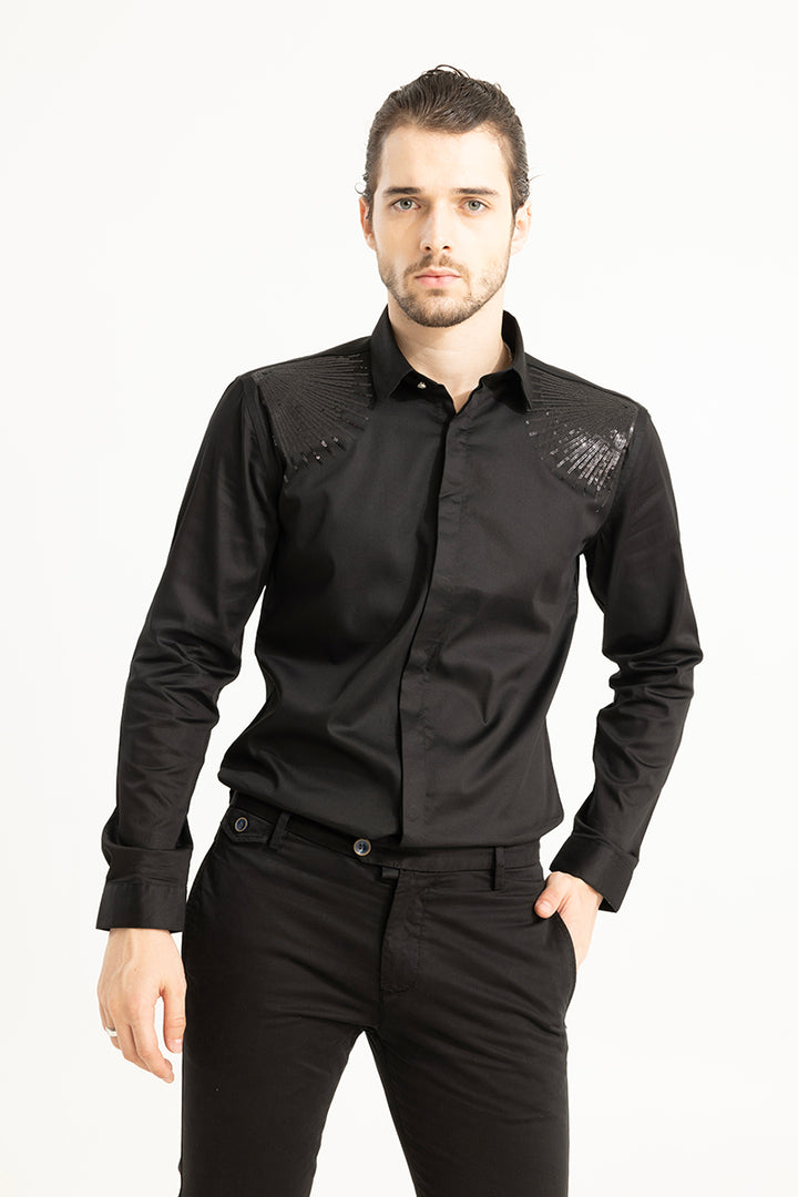 Semi Sequins Black Shirt